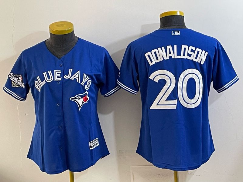 Women 2025 Nike Toronto Blue Jays #20 Donaldson Blue Game MLB Jersey 02